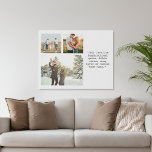 Imitation Canevas Créez votre propre photo et devis 3 personnalisés<br><div class="desc">Créez votre propre oeuvre murale de devis personnalisée. Comprend trois de vos photos et du texte personnalisé dans la typographie minimaliste de la machine à écrire.</div>
