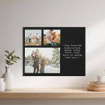 Imitation Canevas Créez votre propre photo et devis 3 personnalisés<br><div class="desc">Créez votre propre oeuvre murale de devis personnalisée. Comprend trois de vos photos et du texte personnalisé dans la typographie minimaliste de la machine à écrire.</div>