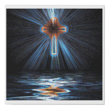 croix sainte réfléchie sur l'eau