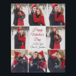 Imitation Canevas Custom Valentine's Day Romantic Love Photo Collage<br><div class="desc">Ce magnifique cadeau Heureuse Sainte-Valentin en faux toile imprimé a un script rouge audacieux au centre et vos noms entourés de 8 photos de couple romantiques autour de la frontière. Sélectionnez les photos les plus douces de votre relation pour faire un collage de photos pour votre petit ami, petite amie,...</div>
