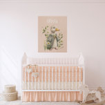 Imitation Canevas Cute Canard Décor Personnalisé À Domicile<br><div class="desc">Canard rustique en bois vêtu d'un manteau fleuri en lambeaux aux accents floraux tout autour. Ajoutez votre choix de nom à personnaliser. C'est tellement gentil.</div>