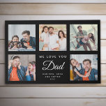 Imitation Canevas DAD Photo Famille personnalisée Fête des pères Col<br><div class="desc">Ce doux papier photo collage photo fausse toile WE LOVE YOU PAD va sûrement égayer le jour de l'impressionnant papa dans votre vie. Customisez avec vos 5 photos préférées et message avec année et noms. Le design de typographie de script moderne fait un cadeau parfait et élégant pour la Fête...</div>