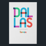 Imitation Canevas Dallas Texas Mid Century, Pop Art,<br><div class="desc">Dallas Texas classique style rétroactif des années 60 les années 70 et 80. Couleurs primaires lumineuses dans le style art abstrait du XXe siècle avec des éléments géométriques simples. Pop art vintage. Simple et audacieux,  portez haut et fort votre ville natale.</div>