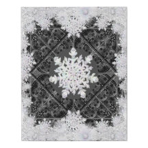 Dentelle en céramique noir & flocon de neige
