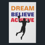 Imitation Canevas Dream Believe Achieve Basketball Pop Art<br><div class="desc">Motivational cite des affiches d'art et des gravures - Rêver,  Croire,  Réaliser - Il Semble Toujours Impossible Jusqu'À Ce Qu'Il Soit Fait</div>