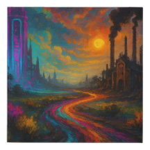 Dreamscape Abstraite de Neon Techno-Punk