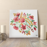 Imitation Canevas Élégant art floral Imprimer pour printemps d'été<br><div class="desc">Améliorez votre espace grâce à cette impression artistique élégante et artistique, parfaite pour les saisons d'été et de printemps vibrantes. Avec des fleurs peintes à la main, des baies et des feuilles en rouge, rose rose, jaune doré et vert fougère, le tout sur fond blanc et croustillant, cette impression saisit...</div>