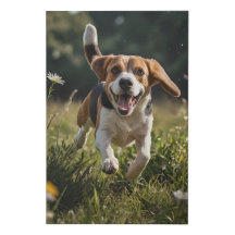 Elégant Beagle Canvas Wall Art - Flower Meadow Joy