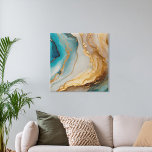 Imitation Canevas Elégant Bleu Blanc Or Chic Agate Marbre<br><div class="desc">Elégant Bleu Blanc Or Chic Agate Marbre Faux Canvas</div>