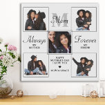 Imitation Canevas Élégant MOM Personnalisé Monogramme 5 Photo Collag<br><div class="desc">Surprenez maman cette journée de mère avec une photo personnalisée 5 unique poème mère et monogramme toile de chambre. "Always My Mother, Forever My Friend" Personnalisez cette plaque de maman avec photos, message et nom favoris. Visitez notre collection pour les meilleurs cadeaux de la mère de jour et cadeaux de...</div>