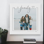 Imitation Canevas Famille d'amour - Photo personnalisée et typograph<br><div class="desc">Love Heart Family thème Personnalisé Photo et Texte Typographie murale - Faux Wrapped Canvas Imprimer de Ricaso - ajoutez votre propre photo et texte à cette grande fausse toile</div>