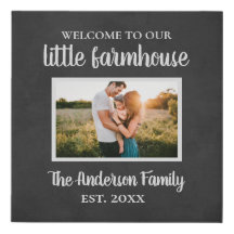 Farmhouse Nom de famille Photo Chalkboard