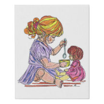 Faux Canvas Girl and Babydoll