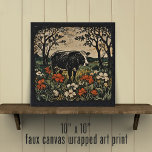 Imitation Canevas Ferme rustique Vache florale Art nouveau<br><div class="desc">Ajoutez instantanément du drame à votre espace avec cette belle vache entourée de fleurs sauvages ! Parfait pour un style contemporain éclectique, ou design d'intérieur de chalet de campagne, l'esthétique Art Nouveau et les couleurs de contraste élevé ajouteront intérêt et joie à un salon, une chambre ou une cuisine. Les...</div>