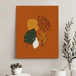 Imitation Canevas Feuilles Et Foliage Abstraits De Boho En Terracott<br><div class="desc">Abstrait Feuilles Boho En Terracotta Et Foliage Faux Canvas Imprimer</div>