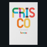 Imitation Canevas Frisco Texas Mid Century, Pop Art,<br><div class="desc">Frisco Texas classique style rétroactif des années 60 les années 70 et 80. Couleurs primaires lumineuses dans le style art abstrait du XXe siècle avec des éléments géométriques simples. Pop art vintage. Simple et audacieux,  portez haut et fort votre ville natale.</div>