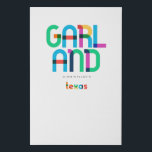 Imitation Canevas Garland Texas Mid Century, Pop Art,<br><div class="desc">Garland Texas classique style rétroactif des années 60 les années 70 et 80. Couleurs primaires lumineuses dans le style art abstrait du XXe siècle avec des éléments géométriques simples. Pop art vintage. Simple et audacieux,  portez haut et fort votre ville natale.</div>