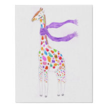 Giraffe colorée avec foulard