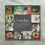 Imitation Canevas Grand-père Papa Définition 12 Photo Collage Gris<br><div class="desc">12 collage photo pour vous de personnaliser pour votre grand-père,  grand-père,  grand-père,  papa ou pops spéciaux pour créer un cadeau unique. Une façon parfaite de lui montrer à quel point il est extraordinaire chaque jour. Conçu par Thisisnotme©</div>