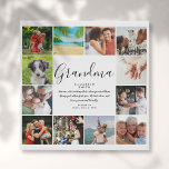 Imitation Canevas Grandma Citation Script moderne 12 Photo Collage<br><div class="desc">Personnalisez avec 12 photos préférées et citez pour votre grand-mère, grand-mère, grand-mère, nan ou nounou spécial pour créer un cadeau unique pour les anniversaires, Noël, la fête de la mère, les baby showers, ou tout jour que vous voulez montrer combien elle signifie pour vous. Une façon parfaite de lui montrer...</div>