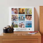 Imitation Canevas Happy Memories Family 9 Photo Collage<br><div class="desc">Prenez vos souvenirs heureux et présentez-les dans votre maison pour que vous puissiez profiter ou créer un cadeau pour quelqu'un au trésor. Personnalisez en téléchargeant 9 de vos photos préférées.</div>