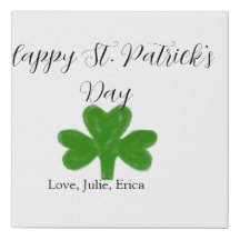 Happy St. Patrick's day green shamrock name 