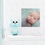 Imitation Canevas Hi Baby Photo Chic White Script Birth Stats<br><div class="desc">La typographie blanche et chic de Hi Baby et votre belle photographie de nouveau-né sur cette simple petite photo imitation faire-part de naissance toile. Un modèle photo parfait pour un bébé garçon ou une fille sur ce joli décor minimaliste de mur pour une crèche.</div>