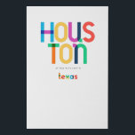 Imitation Canevas Houston Texas Mid Century, Pop Art,<br><div class="desc">Houston Texas classique style rétroactif des années 60 les années 70 et 80. Couleurs primaires lumineuses dans le style art abstrait du XXe siècle avec des éléments géométriques simples. Pop art vintage. Simple et audacieux,  portez haut et fort votre ville natale.</div>