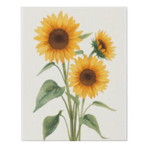 Impression florale aquarelle de tournesol jaune do