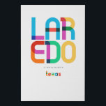Imitation Canevas Laredo Texas Mid Century, Pop Art,<br><div class="desc">Laredo Texas style rétro classique de retour en arrière des années 60 les années 70 et 80. Couleurs primaires lumineuses dans le style art abstrait du XXe siècle avec des éléments géométriques simples. Pop art vintage. Simple et audacieux,  portez haut et fort votre ville natale.</div>