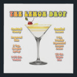 Imitation Canevas LEMON DROP MARTINI Cocktail Recette Art 10" x 10"<br><div class="desc">LEMON DROP MARTINI Cocktail Recette Art 10" x 10" Faux Canvas Cocktail Recette Art Illustration de la classique LEMON DROP MARTINI à base de vodka, triple sec, jus de citron frais. Vous n'oublierez jamais votre recette de cocktail préférée à nouveau et maintenant vous pouvez le partager avec vos amis et...</div>