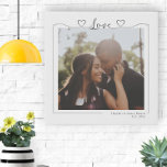 Imitation Canevas Love Heart Photo personnalisée et typographie text<br><div class="desc">Amour Coeur thème Personnalisé Photo et Texte Typographie murale - Faux Toile embouteillée Imprimer de Ricaso - ajoutez votre propre photo et texte à cette grande fausse toile</div>