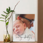Imitation Canevas Love You Daddy Heart Motif Script Photo Fa personn<br><div class="desc">Love You Daddy Heart Motif Script Photo personnalisée. Un cadeau pour papa sera fier de mettre sur son mur,  il suffit de remplacer l'échantillon de photo par le vôtre qui est au-dessus de la typographie Love You Papa avec motif cardiaque artistique.</div>