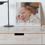 Imitation Canevas Love You Papa Script Heart Motif Photo personnalis<br><div class="desc">Love You Papa Script Heart Motif Photo personnalisée. Un cadeau pour papa sera fier d'afficher,  il suffit de remplacer l'exemple de photo par le vôtre qui est au-dessus de la typographie Love You Daddy avec motif cardiaque artistique.</div>
