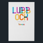 Imitation Canevas Lubbock Texas Mid Century, Pop Art,<br><div class="desc">Lubbock Texas classique retro style de retour de retour des années 60 les années 70 et 80. Couleurs primaires lumineuses dans le style art abstrait du XXe siècle avec des éléments géométriques simples. Pop art vintage. Simple et audacieux,  portez haut et fort votre ville natale.</div>