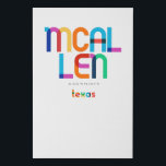 Imitation Canevas Mcallen Texas Mid Century, Pop Art,<br><div class="desc">Style rétro classique de Mcallen Texas des années 60 les années 70 et 80. Couleurs primaires lumineuses dans le style art abstrait du XXe siècle avec des éléments géométriques simples. Pop art vintage. Simple et audacieux,  portez haut et fort votre ville natale.</div>