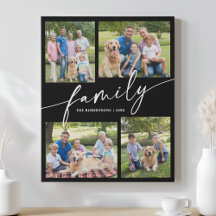 Modern Photo Collage Family Script Keepsake