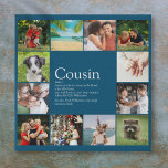 Imitation Canevas Moderne Fun Blue 12 Photo Collage Cousin Définitio<br><div class="desc">Personnalisez avec ses 12 photos préférées et son texte personnalisé pour votre Cousin spécial et préféré pour créer un cadeau unique. Une façon parfaite de lui montrer à quel point il est extraordinaire chaque jour. Vous pouvez même customiser l'arrière - plan à leur couleur préférée. Conçu par Thisisnotme©</div>