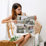 Imitation Canevas Moderne minime 5 photo élégante simple<br><div class="desc">Design moderne minimaliste multi photo simple unique maison de famille design. Avec espace pour 5 photos. Un cadeau idéal pour les mamans,  papas,  grand,  grand-père de n'importe quel membre de la famille,  Noël,  anniversaire,  anniversaire,  jour de la mère et fête des pères.</div>