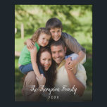 Imitation Canevas Nom de script stylé de photo personnalisée<br><div class="desc">Personnalisez votre photo préférée avec votre nom et l'année,  en créant un souvenir et un cadeau uniques. Un joli gardien au trésor ! Conçu par Thisisnotme©</div>