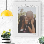 Imitation Canevas Photo personnalisée Love Typographie du coeur<br><div class="desc">Faites une photo personnalisée Boutique murale - Faux Toile enveloppée Imprimer de Ricaso - ajoutez vos propres photos et texte - un magnifique cadre de style de typographie de coeur d'amour entoure votre photo - merveilleux cadeaux de souvenir</div>