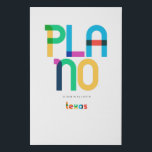 Imitation Canevas Plano Texas Mid Century, Pop Art,<br><div class="desc">Plano Texas classique style rétroactif des années 60 les années 70 et 80. Couleurs primaires lumineuses dans le style art abstrait du XXe siècle avec des éléments géométriques simples. Pop art vintage. Simple et audacieux,  portez haut et fort votre ville natale.</div>