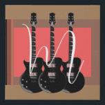 Imitation Canevas Pop Art Electric Guitare Monogramme initial<br><div class="desc">Instruments de musique Dessins graphiques Illustrations</div>