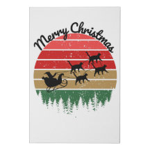 Santas Sleigh tiré par des chats