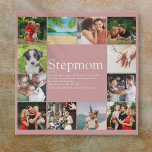 Imitation Canevas Stepmere Bonus Maman Définition Collage Photo Rose<br><div class="desc">Personnalisez avec vos 12 photos préférées et le texte personnalisé pour votre Stepmaman spéciale, Stepmum ou Bonus Maman pour créer un cadeau unique pour la fête des mères, les anniversaires, Noël, baby showers, ou chaque jour que vous voulez montrer combien elle signifie pour vous. Montrez-lui combien elle est extraordinaire chaque...</div>