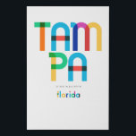 Imitation Canevas Tampa Florida Mid Century, Pop Art,<br><div class="desc">Tampa Florida classique style de retour rétroactif des années 60 les années 70 et 80. Couleurs primaires lumineuses dans le style art abstrait du XXe siècle avec des éléments géométriques simples. Pop art vintage. Simple et audacieux,  portez haut et fort votre ville natale.</div>