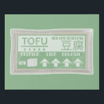 Imitation Canevas Tofu Pop art emballage alimentaire<br><div class="desc">Illustration vectorielle pop art d'un paquet de tofu. Ce serait un design cool pour quelqu'un qui est végétalien, végétarien ou qui aime juste le tofu. Les personnages japonais sur ce dessin lisent tofu. Le étiquette parle des bienfaits du tofu pour la santé, y compris les protéines et le soja non...</div>