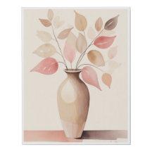 Vase d'aquarelle Abstraite avec Desi Peinture Feui