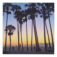 Venice Beach Sunset Palm Tree Slackline Volley-bal