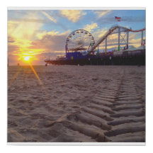 Venice Beach Sunsets Père Noël Monica Pier Faux Ca